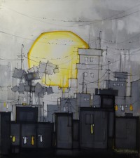 Salman Farooqi, 30 x 36 Inch, Acrylic on Canvas, Cityscape Painting, AC-SF-600